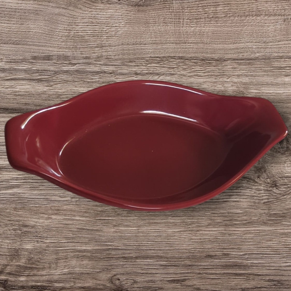 Chantal Burgundy Red Oval Au Gratin Baking Dish